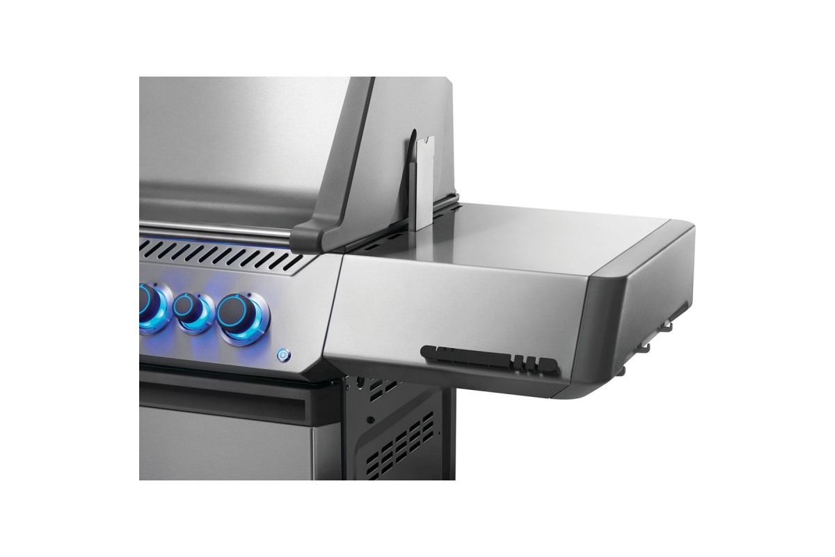 Газовий гриль Napoleon Prestige P 500 з бічною конфоркою Sizzle Zone та вертілем (69212) нерж сталь P500VRSIBPSS