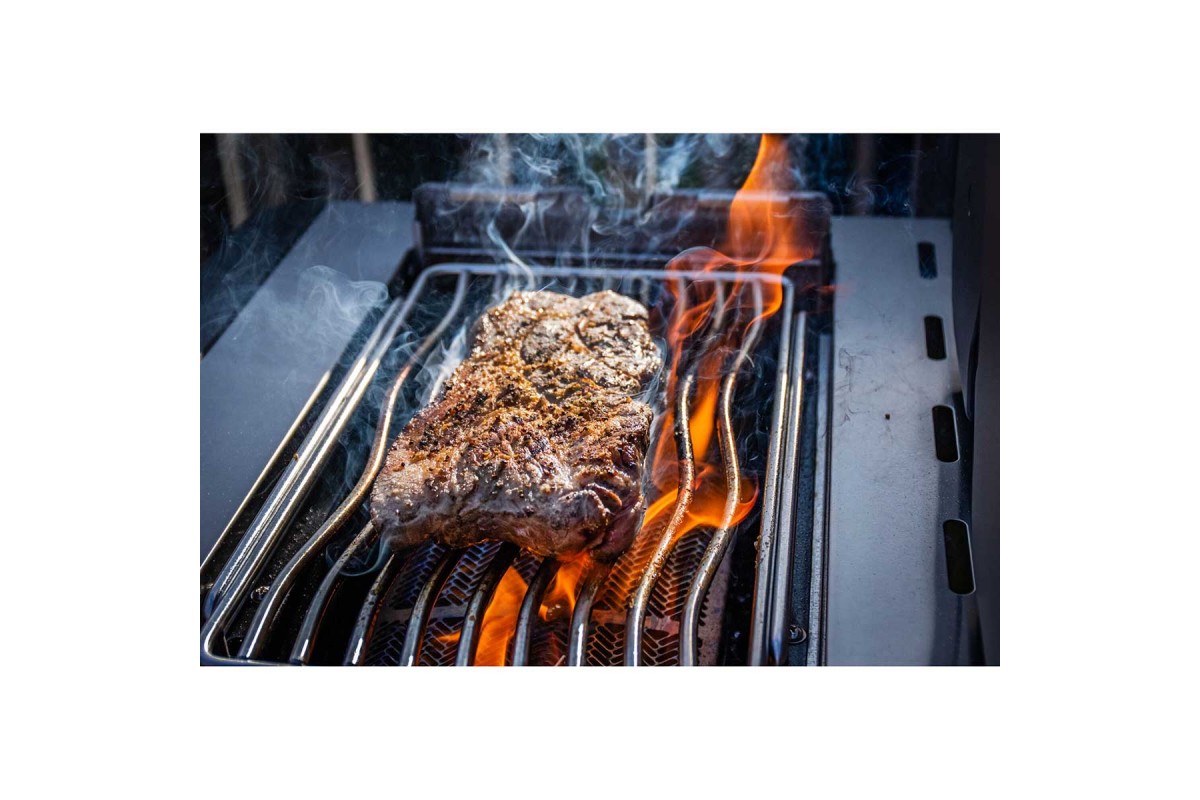 Газовий гриль Napoleon Prestige P 500 Connected з бічною конфоркою Sizzle Zone та вертілем (69212) нерж сталь P500VXRSIBPSS