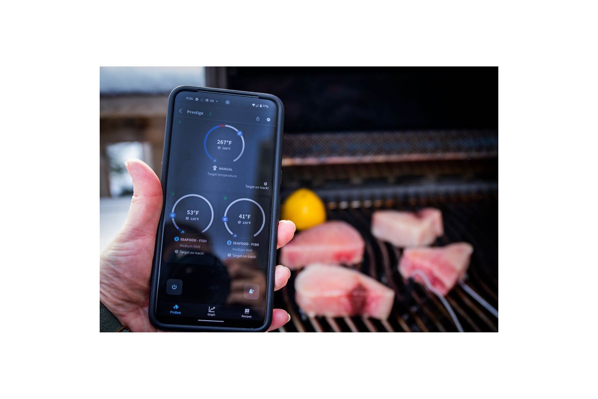 Газовий гриль Napoleon Prestige P 500 Connected з бічною конфоркою Sizzle Zone та вертілем (69212) нерж сталь P500VXRSIBPSS