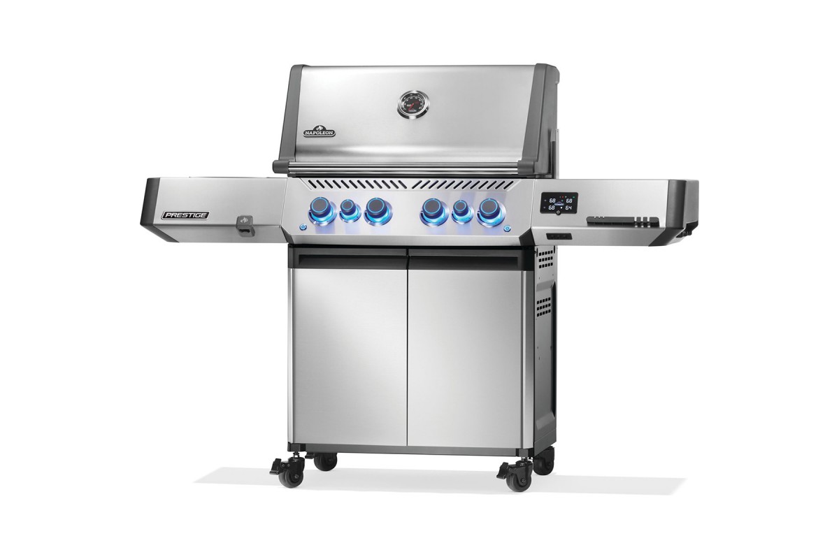Газовий гриль Napoleon Prestige P 500 Connected з бічною конфоркою Sizzle Zone та вертілем (69212) нерж сталь P500VXRSIBPSS
