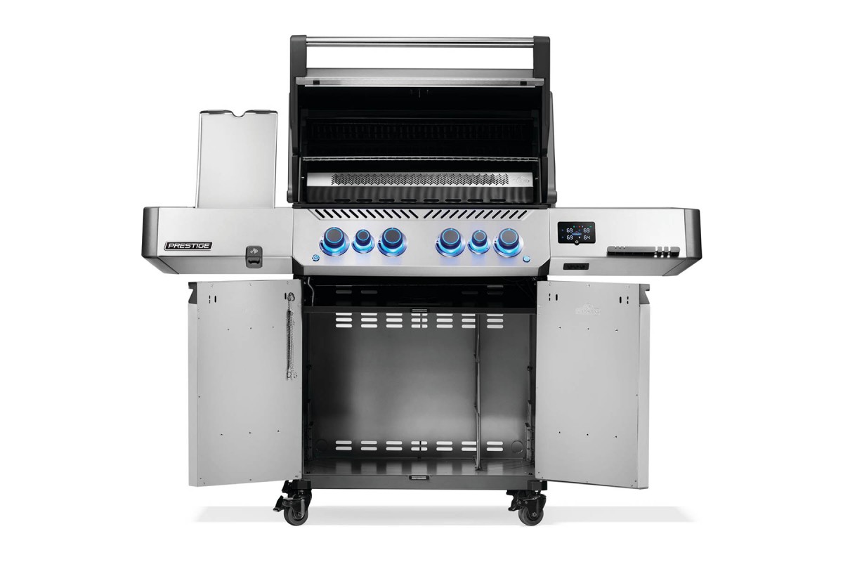 Газовий гриль Napoleon Prestige P 500 Connected з бічною конфоркою Sizzle Zone та вертілем (69212) нерж сталь P500VXRSIBPSS