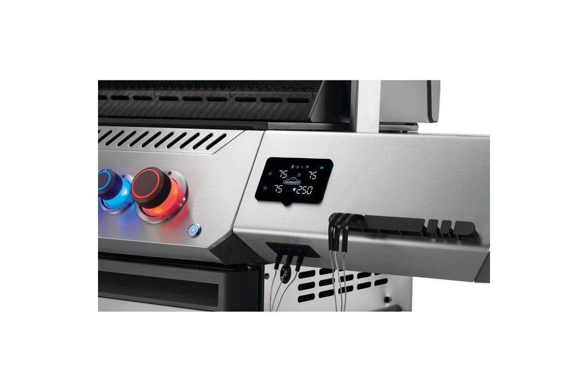 Газовий гриль Napoleon Prestige P 500 Connected з бічною конфоркою Sizzle Zone та вертілем (69212) нерж сталь P500VXRSIBPSS