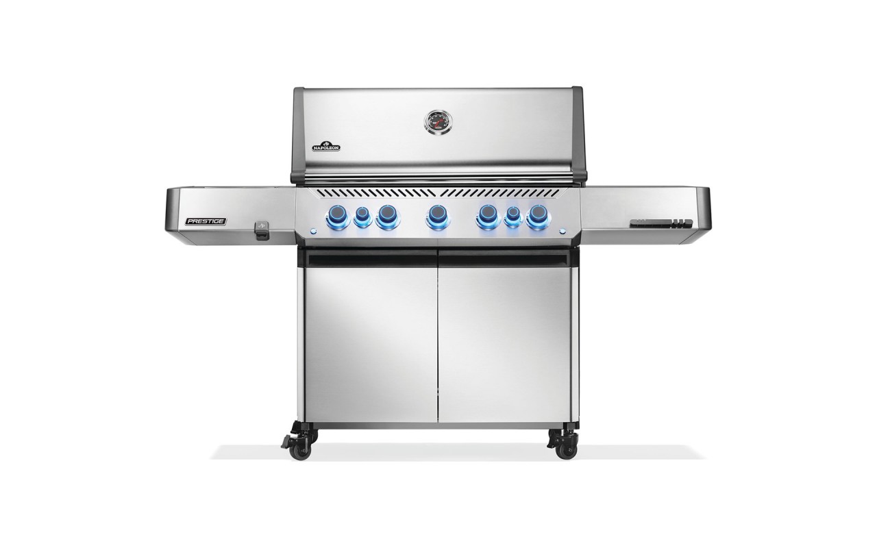 Газовий гриль Napoleon Prestige P 650 з бічною конфоркою Sizzle Zone та вертілем (69632) нерж сталь P665VRSIBPSS