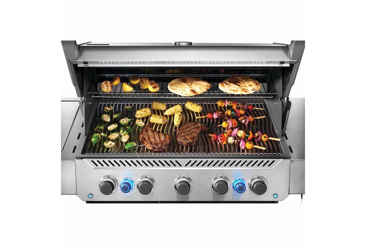 Газовий гриль Napoleon Prestige P 650 з бічною конфоркою Sizzle Zone та вертілем (69632) нерж сталь P665VRSIBPSS