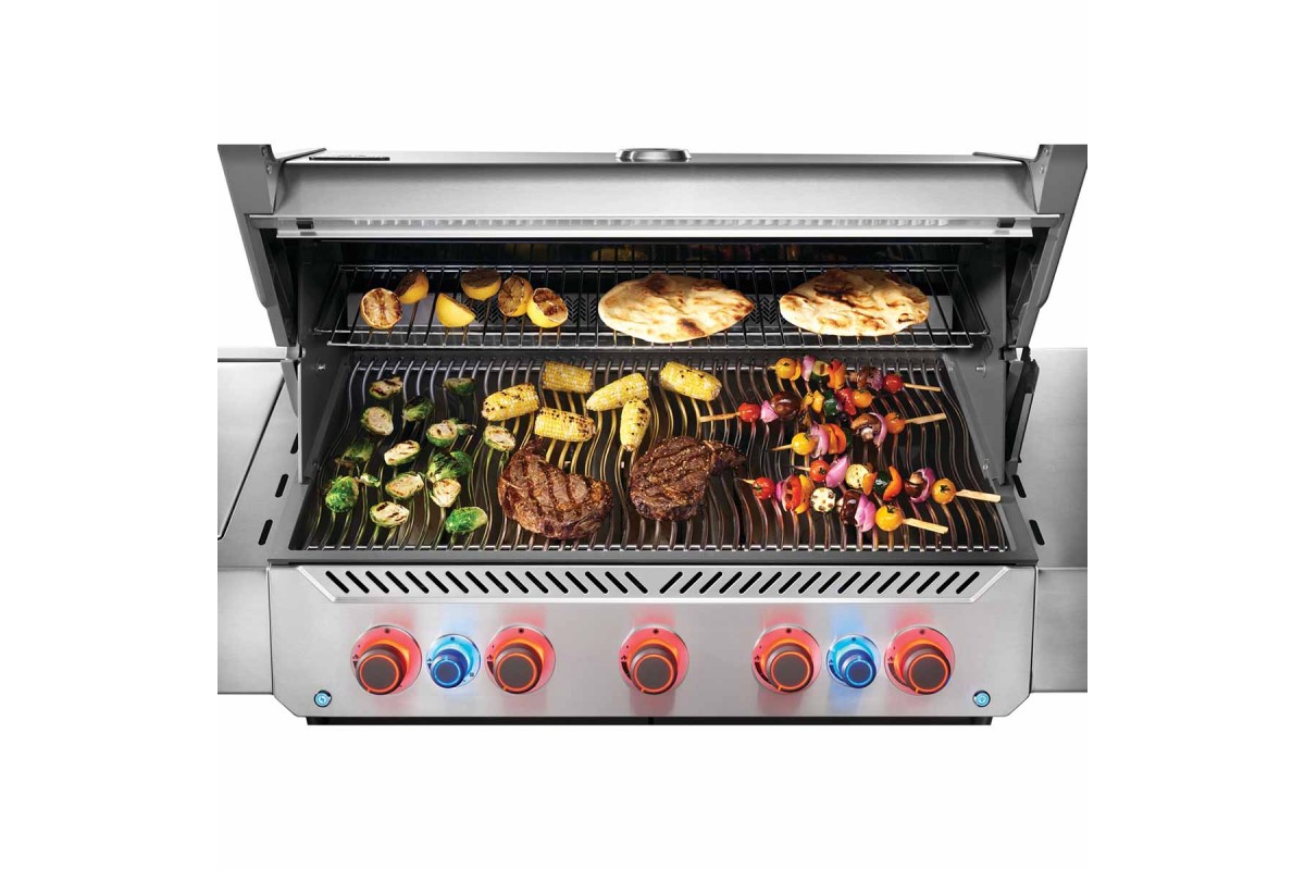 Газовий гриль Napoleon Prestige P 650 з бічною конфоркою Sizzle Zone та вертілем (69632) нерж сталь P665VRSIBPSS