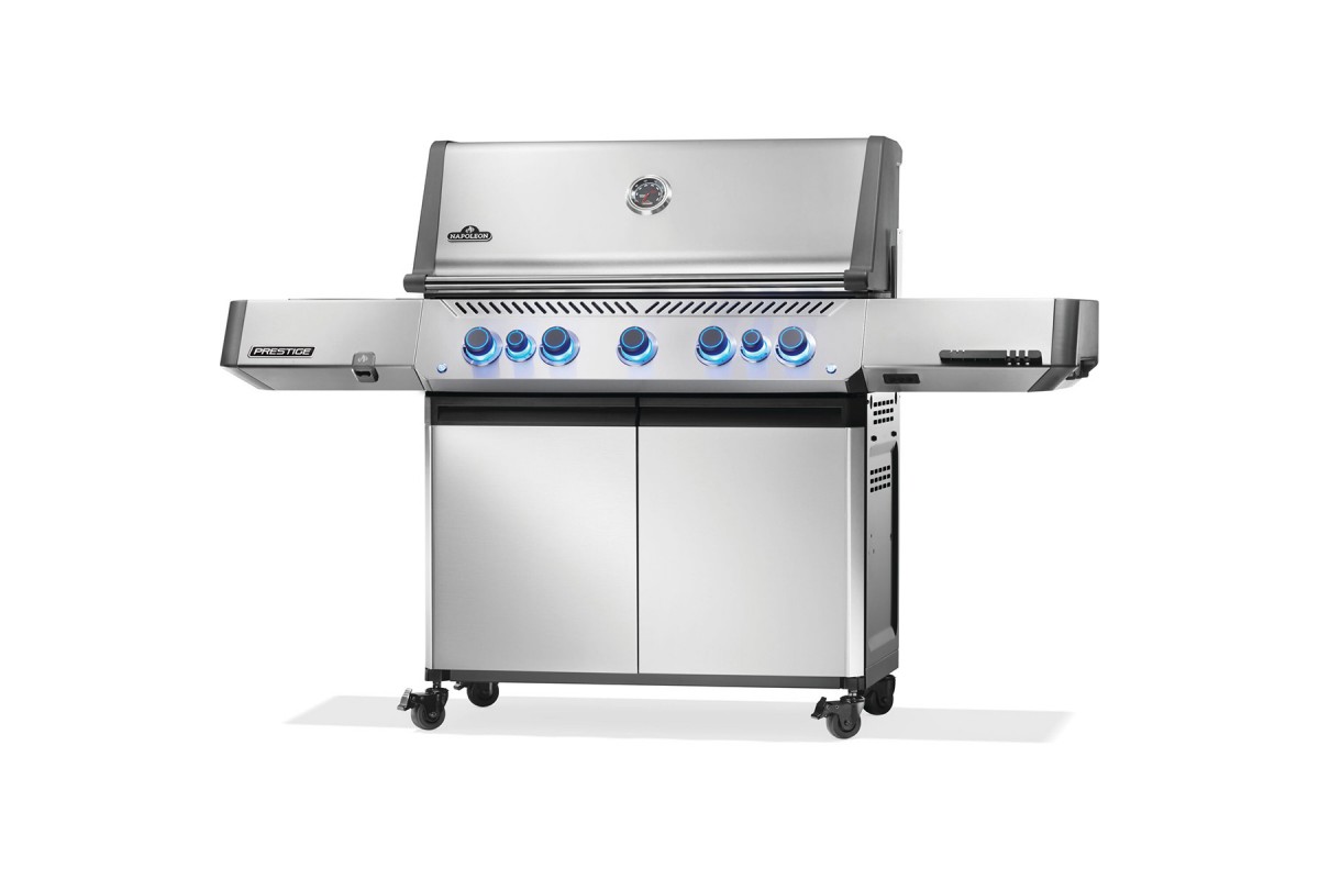 Газовий гриль Napoleon Prestige P 650 з бічною конфоркою Sizzle Zone та вертілем (69632) нерж сталь P665VRSIBPSS