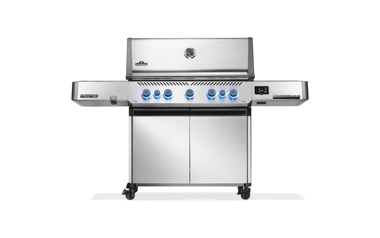 Газовий гриль Napoleon Prestige P 665 Connected з бічною конфоркою Sizzle Zone та вертілем (69632) нерж сталь P665VXRSIBPSS