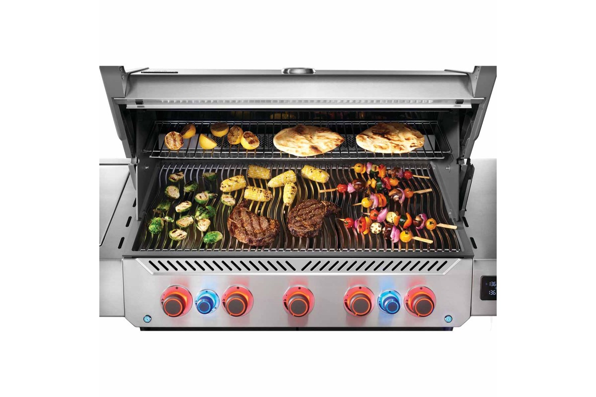 Газовий гриль Napoleon Prestige P 665 Connected з бічною конфоркою Sizzle Zone та вертілем (69632) нерж сталь P665VXRSIBPSS
