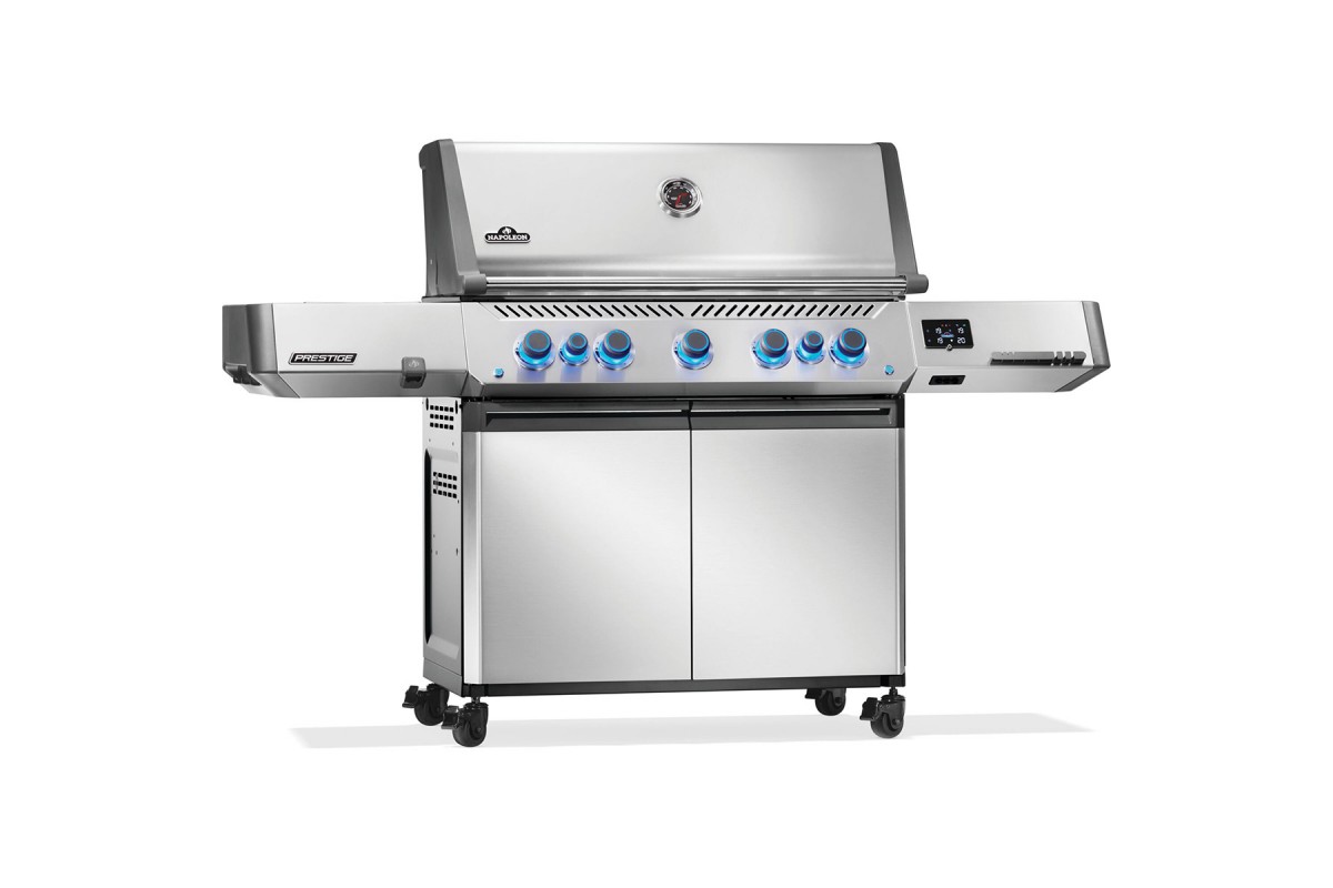 Газовий гриль Napoleon Prestige P 665 Connected з бічною конфоркою Sizzle Zone та вертілем (69632) нерж сталь P665VXRSIBPSS