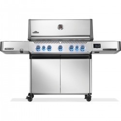 Газовий гриль Napoleon Prestige P 665 Connected з бічною конфоркою Sizzle Zone та вертілем (69632) нерж сталь P665VXRSIBPSS