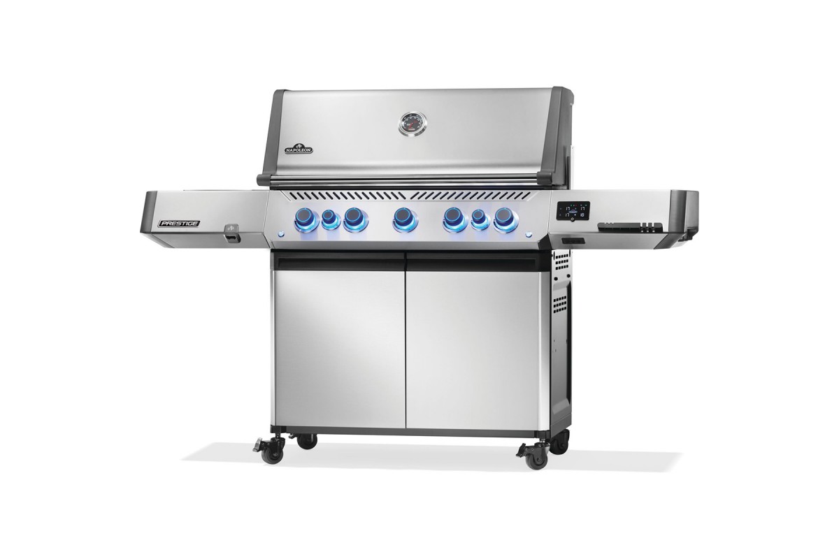 Газовий гриль Napoleon Prestige P 665 Connected з бічною конфоркою Sizzle Zone та вертілем (69632) нерж сталь P665VXRSIBPSS