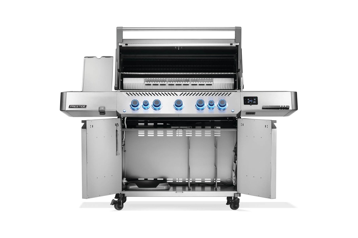 Газовий гриль Napoleon Prestige P 665 Connected з бічною конфоркою Sizzle Zone та вертілем (69632) нерж сталь P665VXRSIBPSS