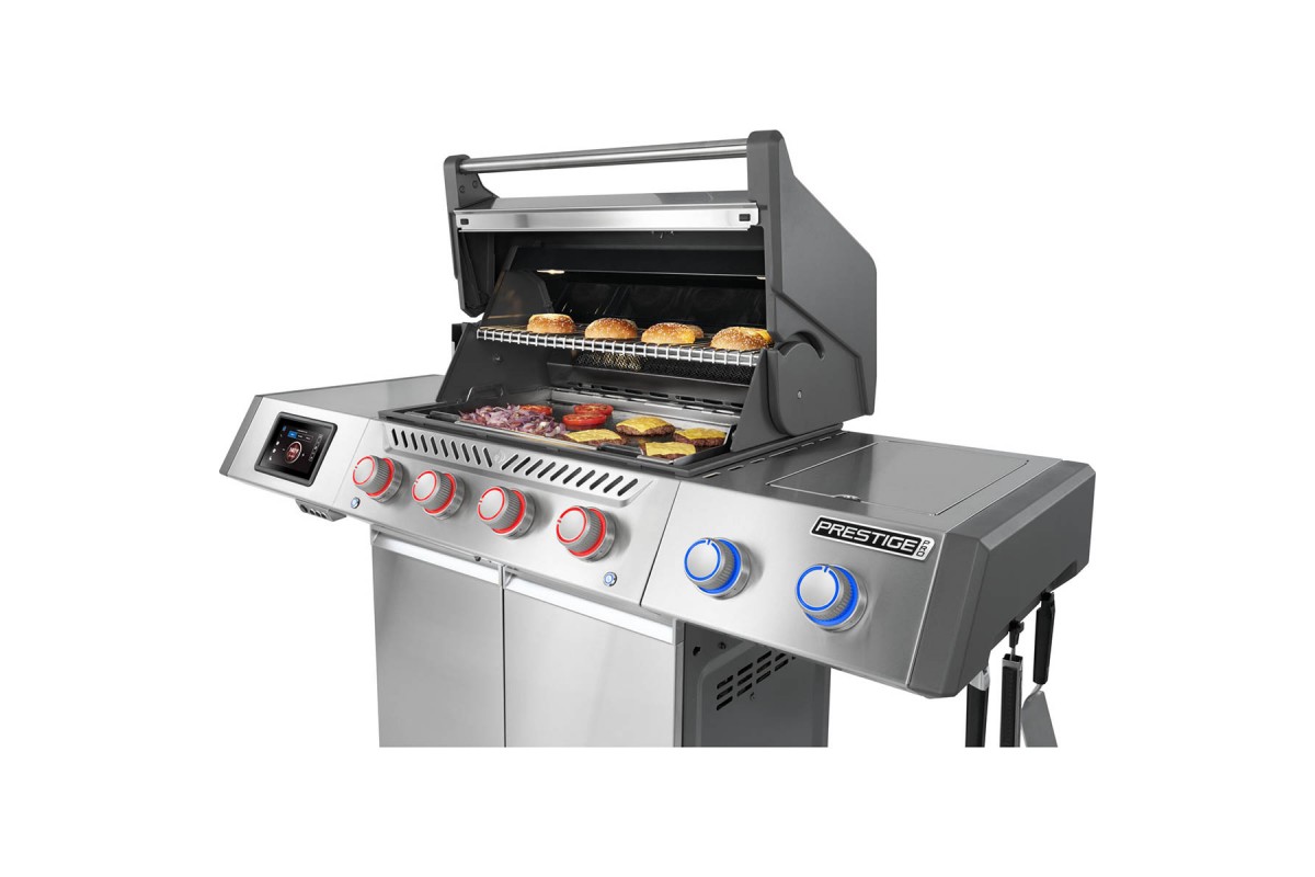 Газовий гриль Napoleon Prestige PRO 500 Connected з бічною конфоркою Sizzle Zone та вертілем нерж сталь PRO500VXRSIBPSS