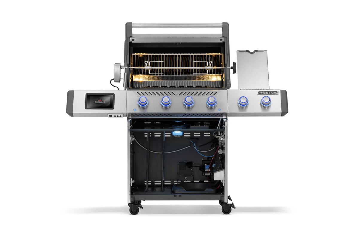Газовий гриль Napoleon Prestige PRO 500 Connected з бічною конфоркою Sizzle Zone та вертілем нерж сталь PRO500VXRSIBPSS