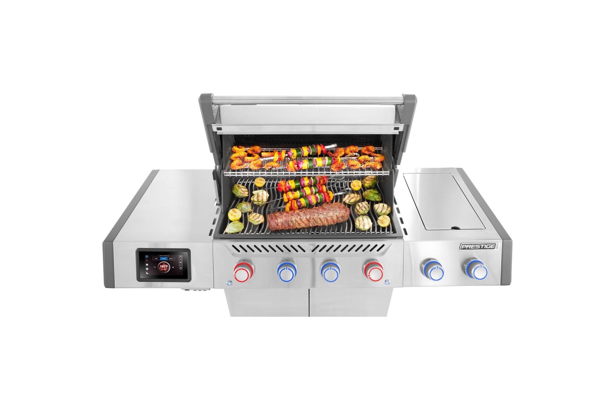 Газовий гриль Napoleon Prestige PRO 500 Connected з бічною конфоркою Sizzle Zone та вертілем нерж сталь PRO500VXRSIBPSS