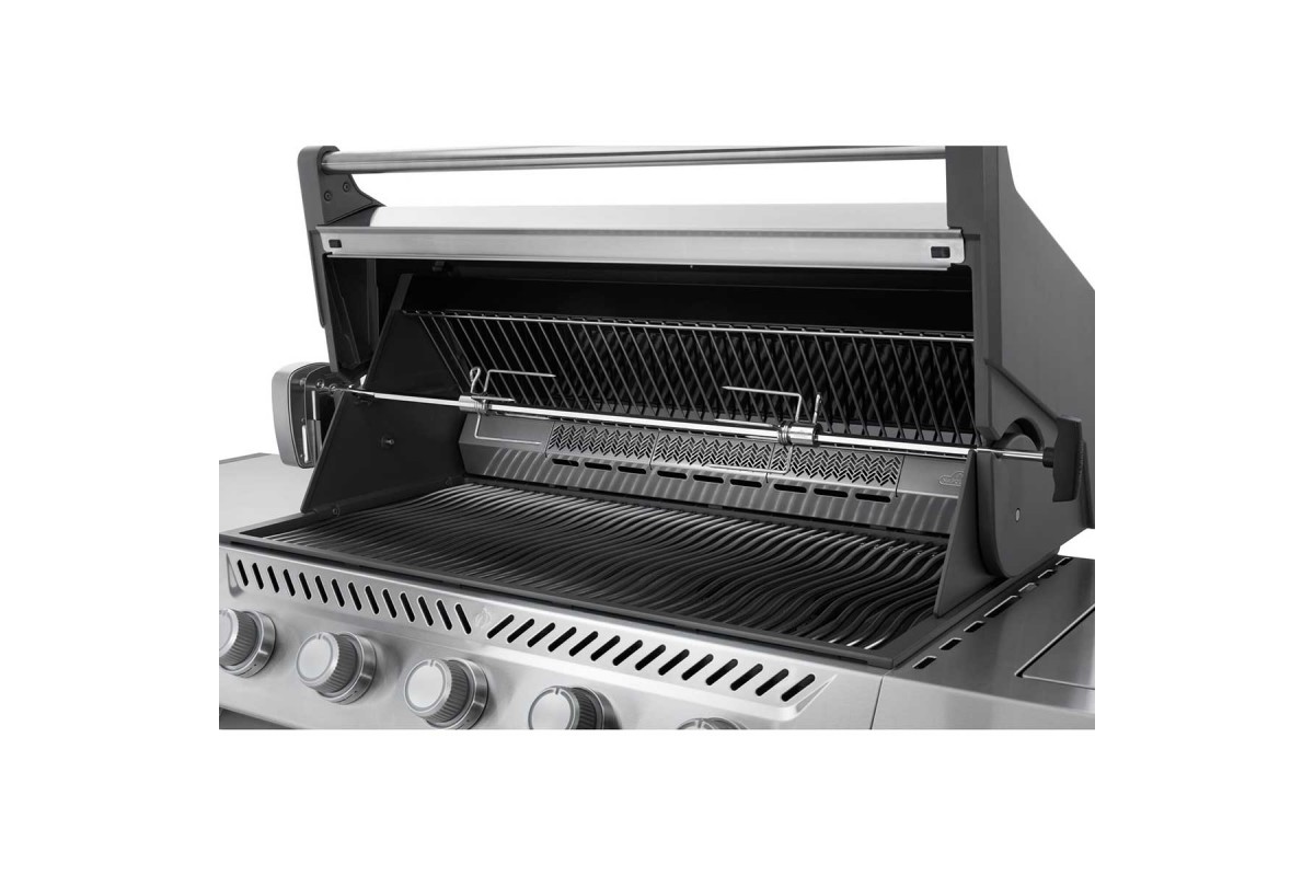 Газовий гриль Napoleon Prestige PRO 665 Connected з бічною конфоркою Sizzle Zone та вертілем нерж сталь PRO665VXRSIBPSS