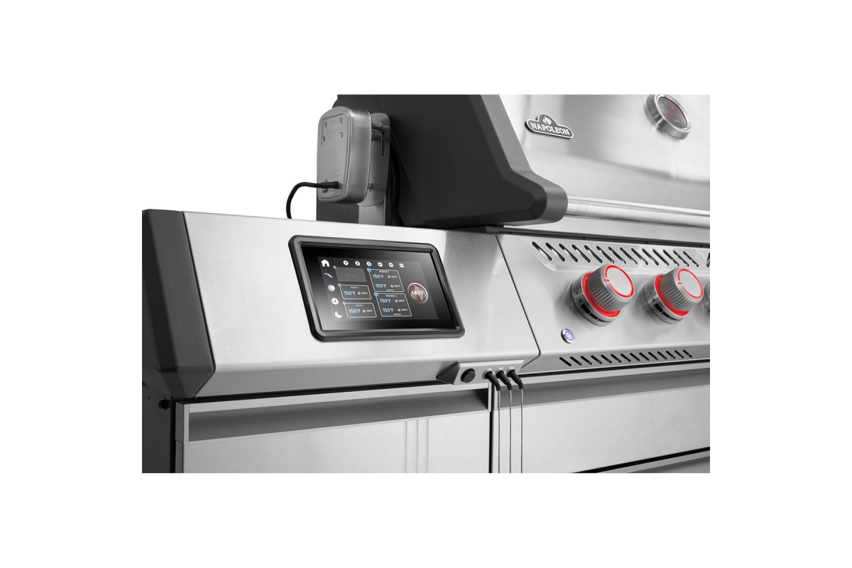 Газовий гриль Napoleon Prestige PRO 665 Connected з бічною конфоркою Sizzle Zone та вертілем нерж сталь PRO665VXRSIBPSS