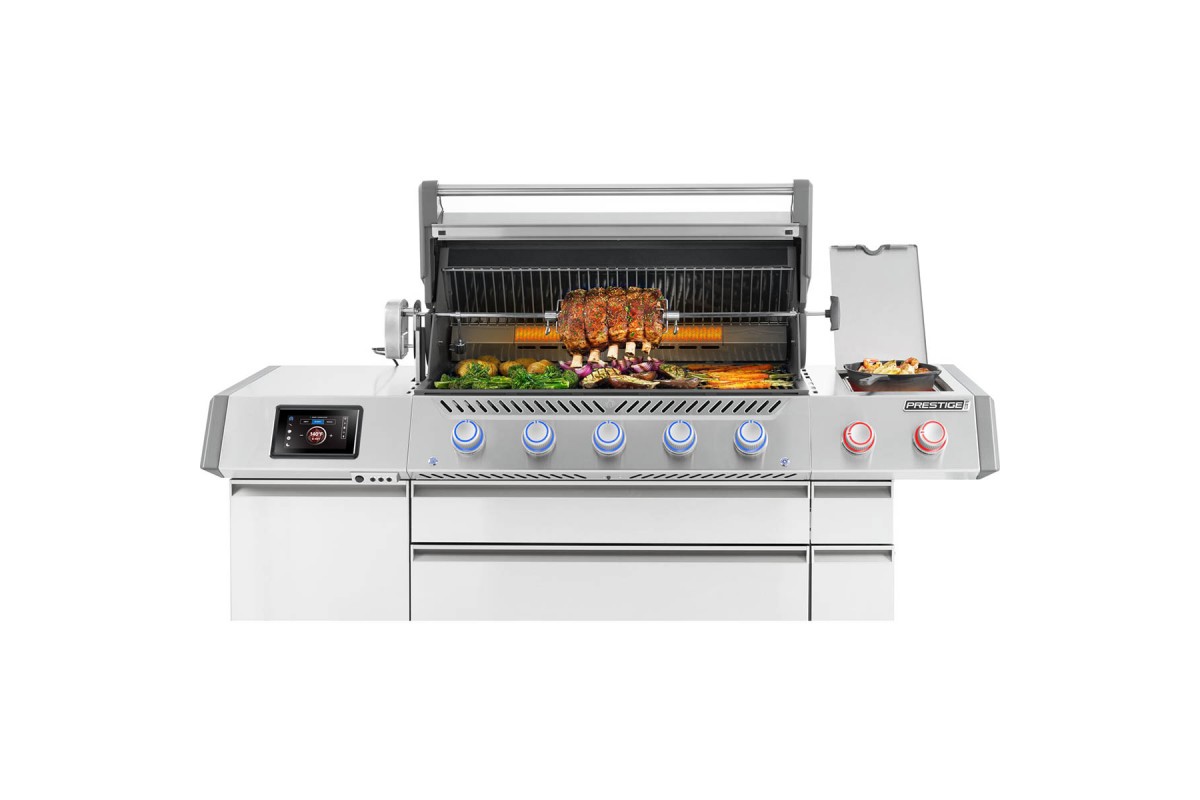 Газовий гриль Napoleon Prestige PRO 665 Connected з бічною конфоркою Sizzle Zone та вертілем нерж сталь PRO665VXRSIBPSS
