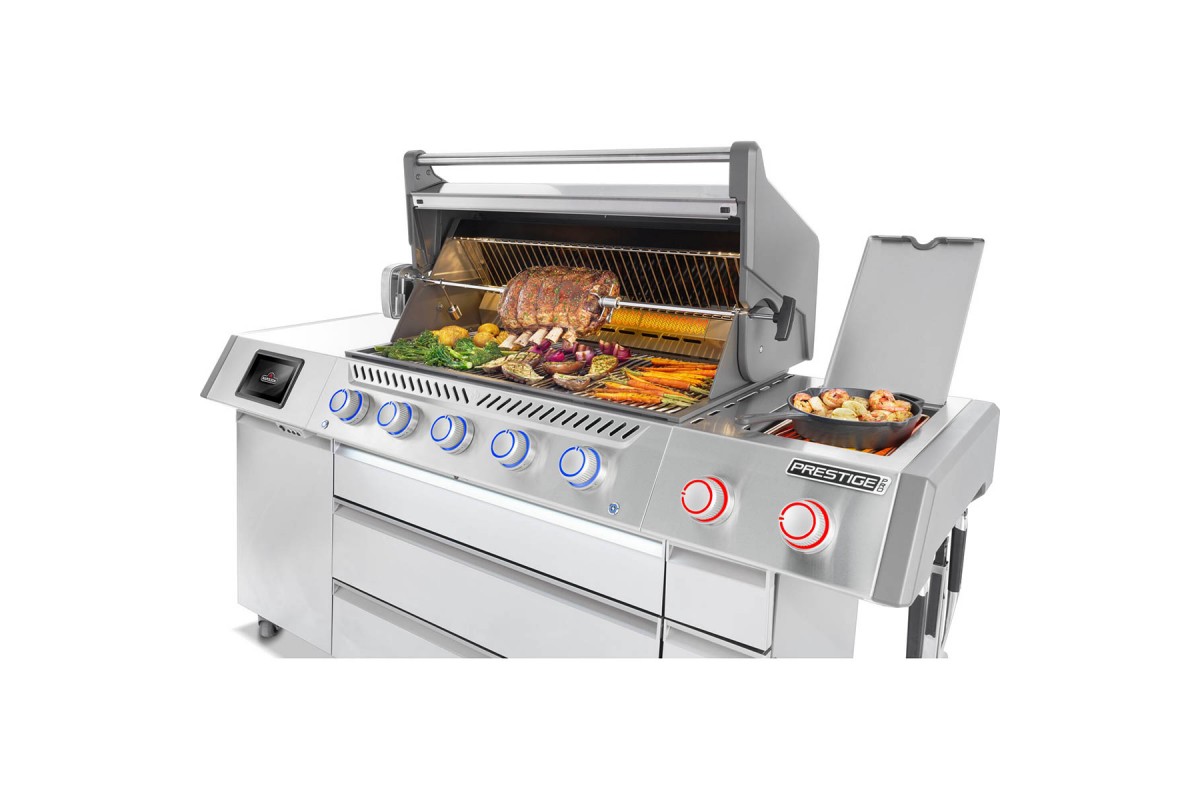Газовий гриль Napoleon Prestige PRO 665 Connected з бічною конфоркою Sizzle Zone та вертілем нерж сталь PRO665VXRSIBPSS