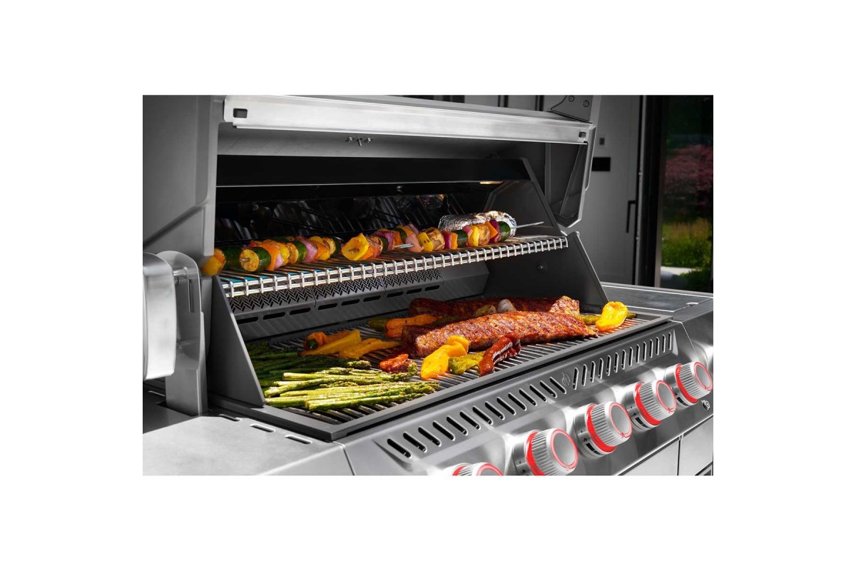 Газовий гриль Napoleon Prestige PRO 665 Connected з бічною конфоркою Sizzle Zone та вертілем нерж сталь PRO665VXRSIBPSS