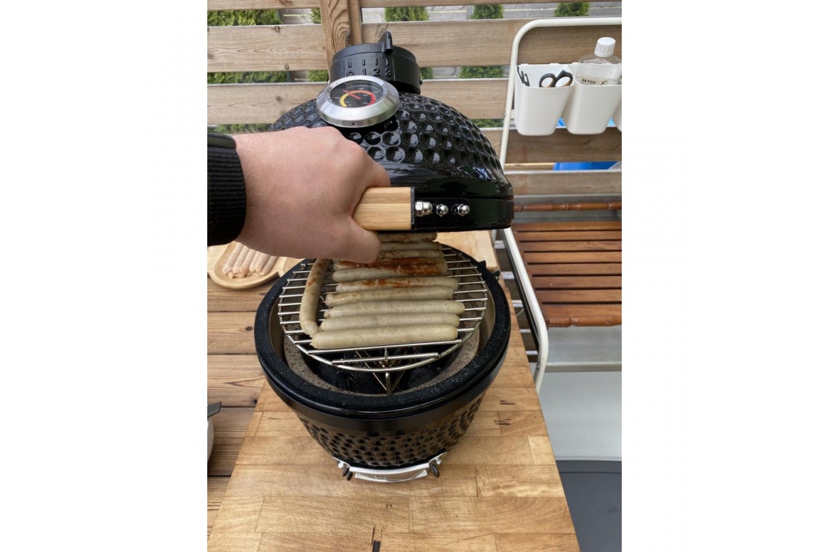 Керамический угольный гриль Kamado Bono Picnic Ø 32 см чёрный TQ0013