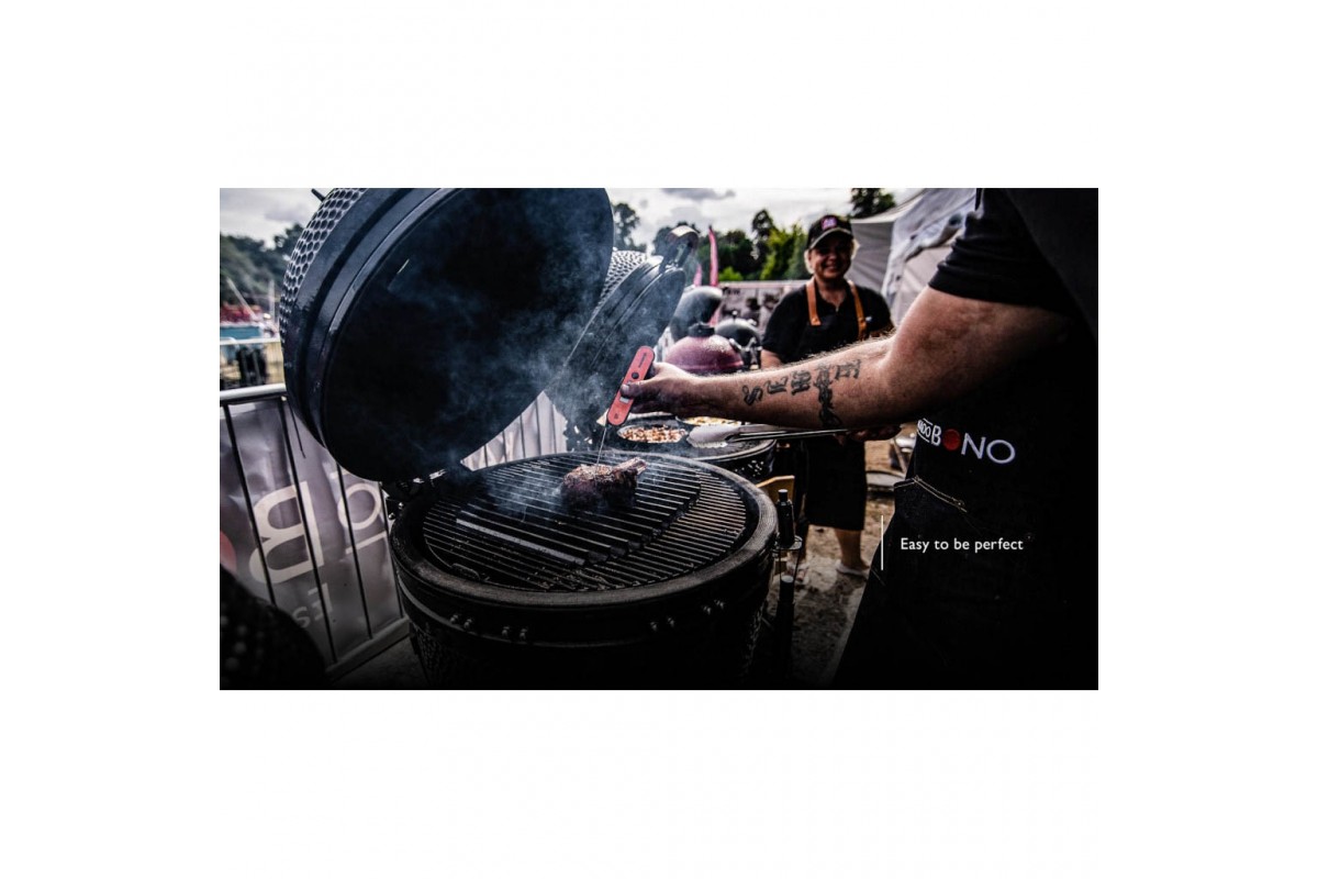 Керамический угольный гриль Kamado Bono Media Ø 52 см чёрный TQ0020ALLIN