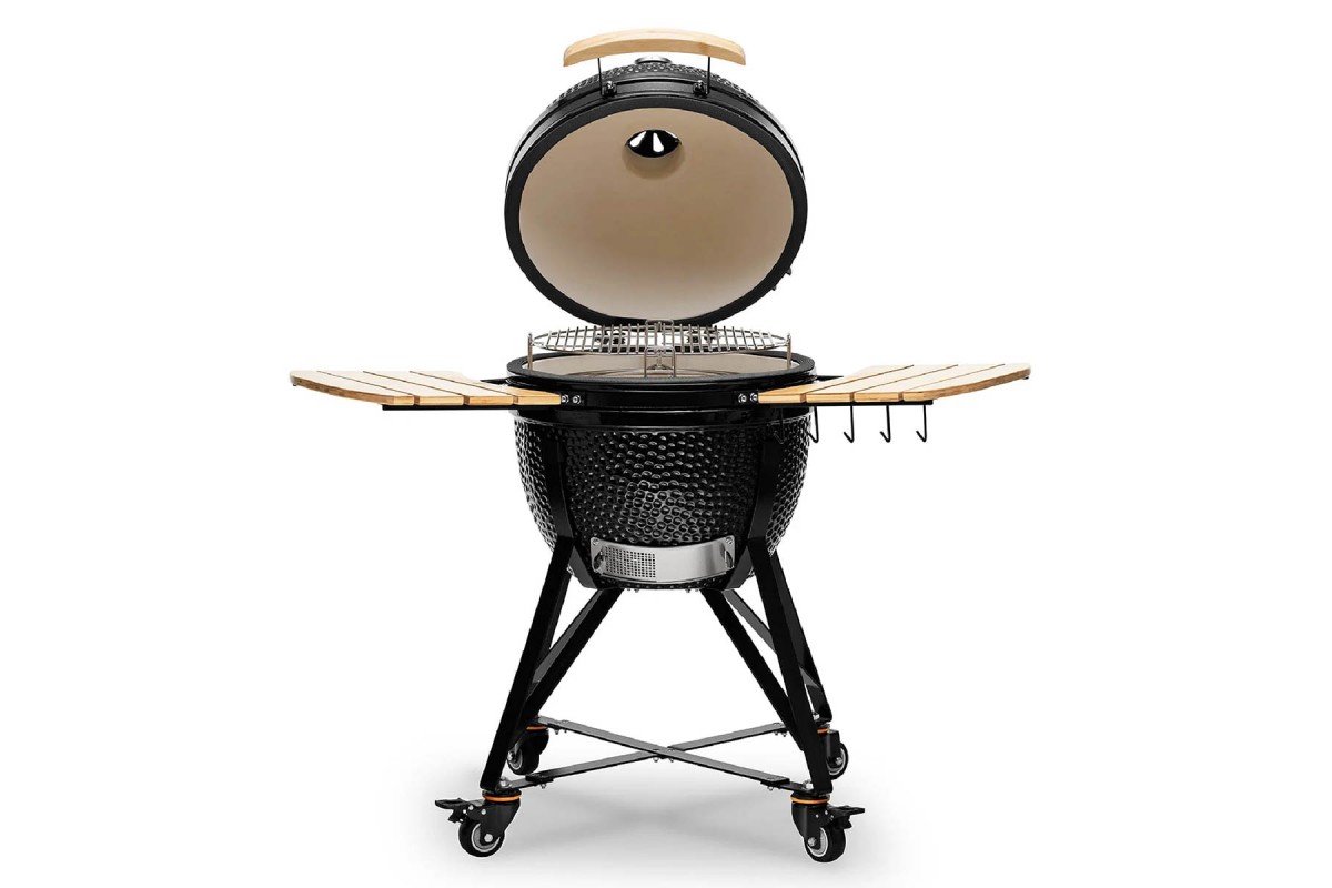 Керамический угольный гриль Kamado Bono Media Ø 52 см чёрный TQ0020ALLIN