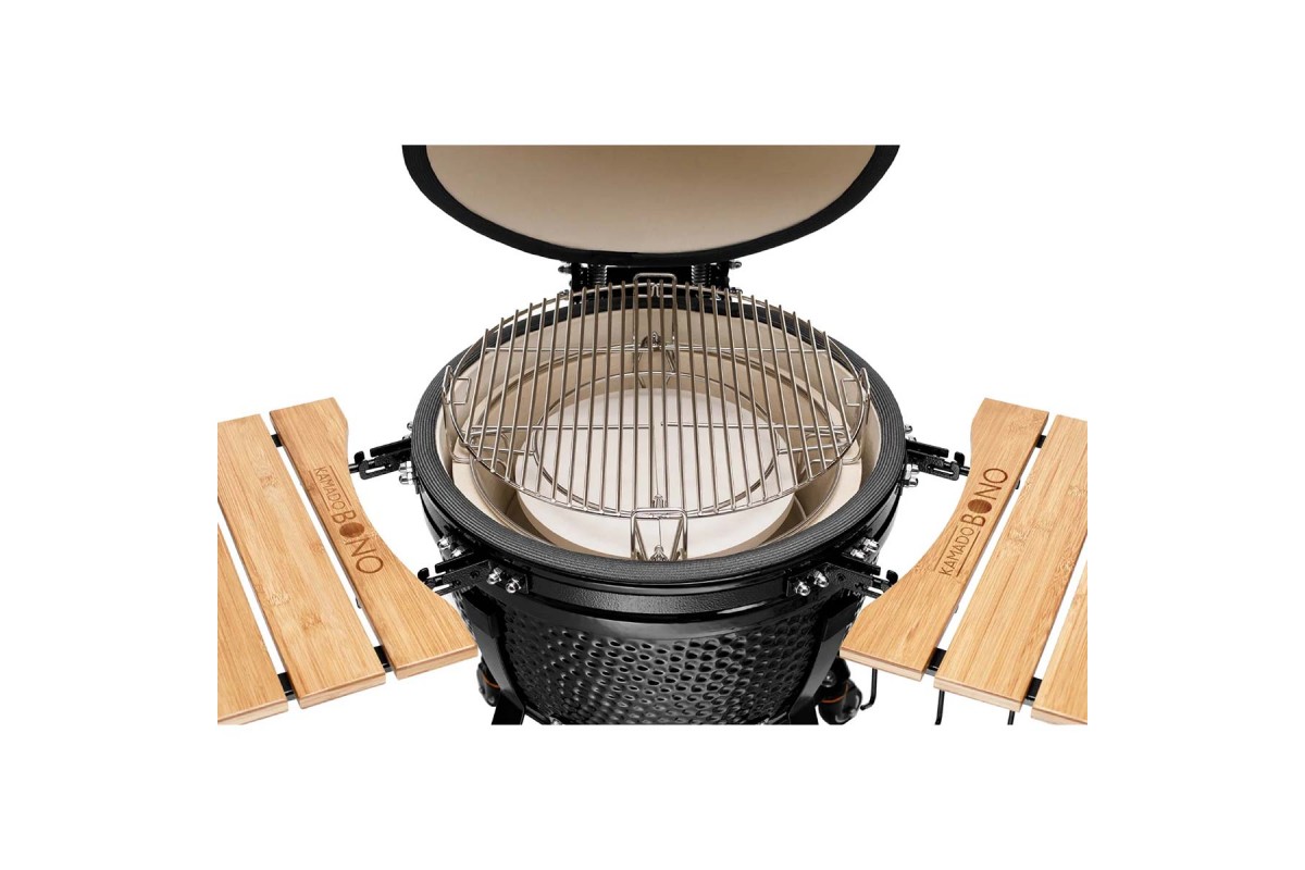 Керамический угольный гриль Kamado Bono Media Ø 52 см чёрный TQ0020ALLIN