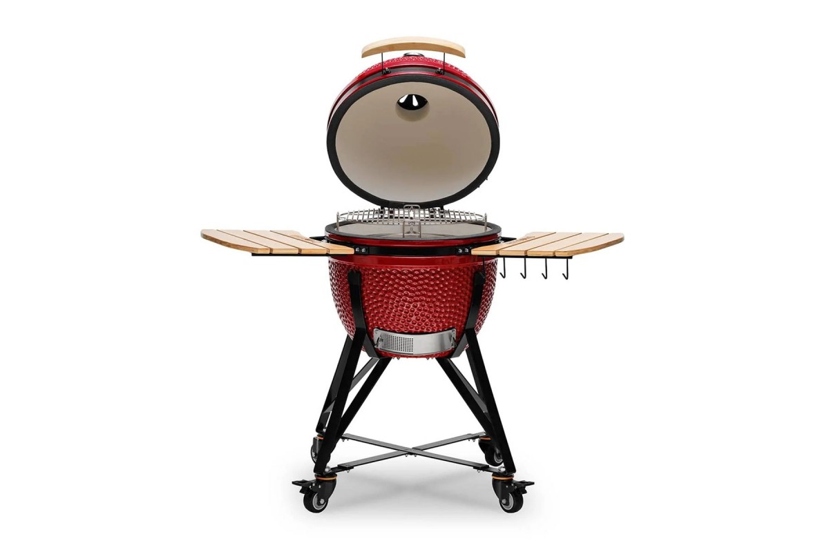 Керамический угольный гриль Kamado Bono Media Ø 52 см красный TQ0020RED