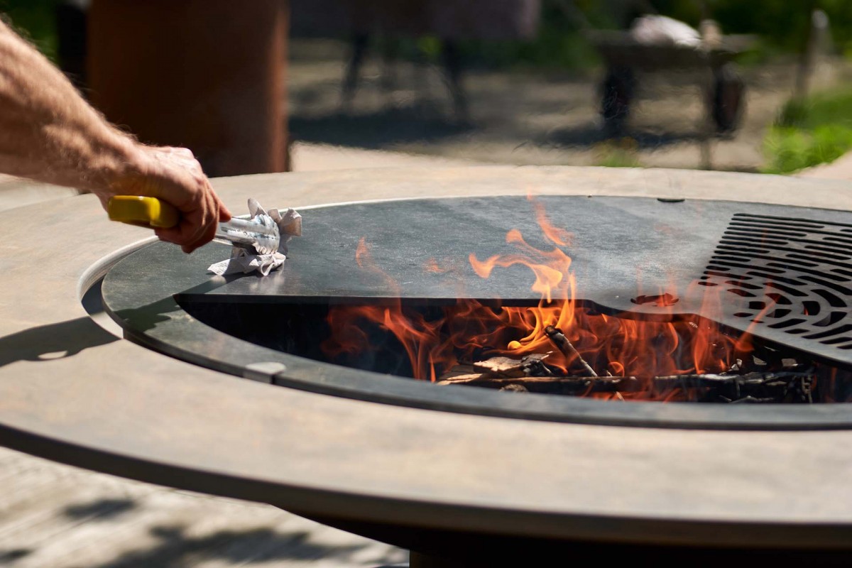 Костровая чаша с универсальным теппаном Dr.Fire Picnic 100 высота 89 см Ø 103 см DRF0028