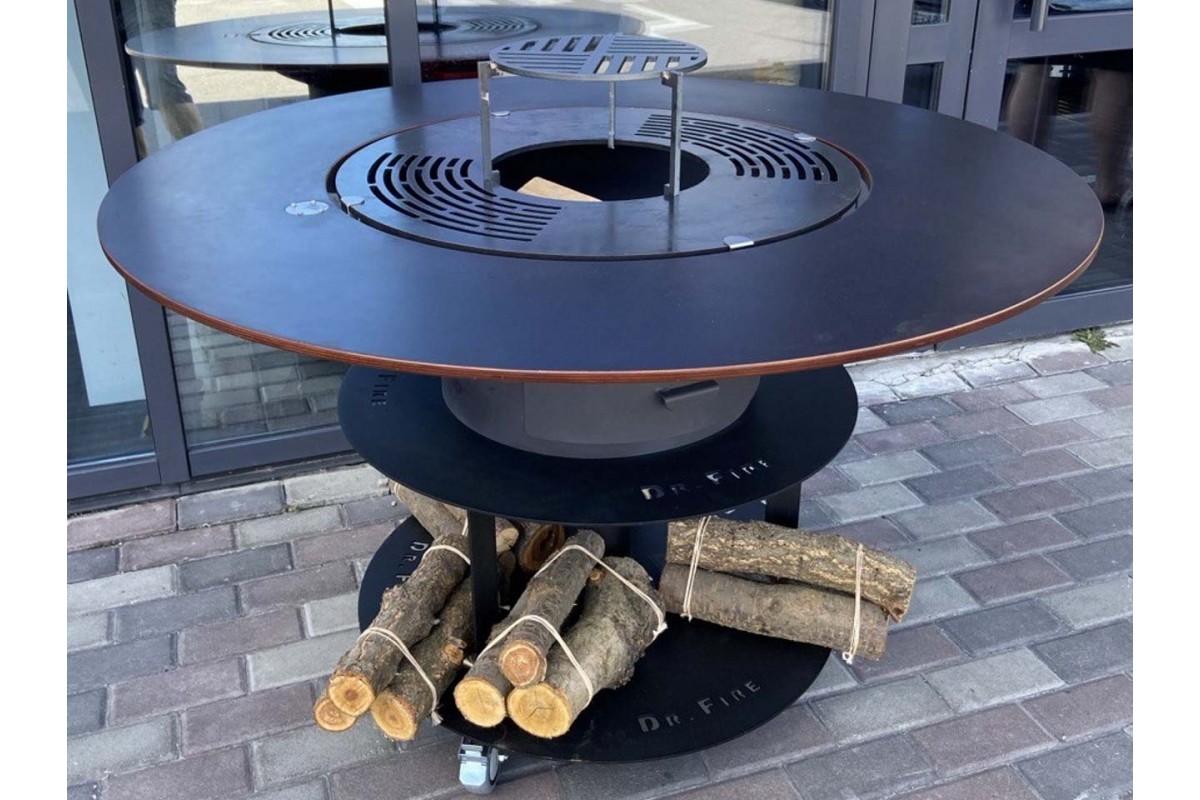 Костровая чаша с универсальным теппаном Dr.Fire Picnic 70 высота 81 см Ø 70 см DRF0047