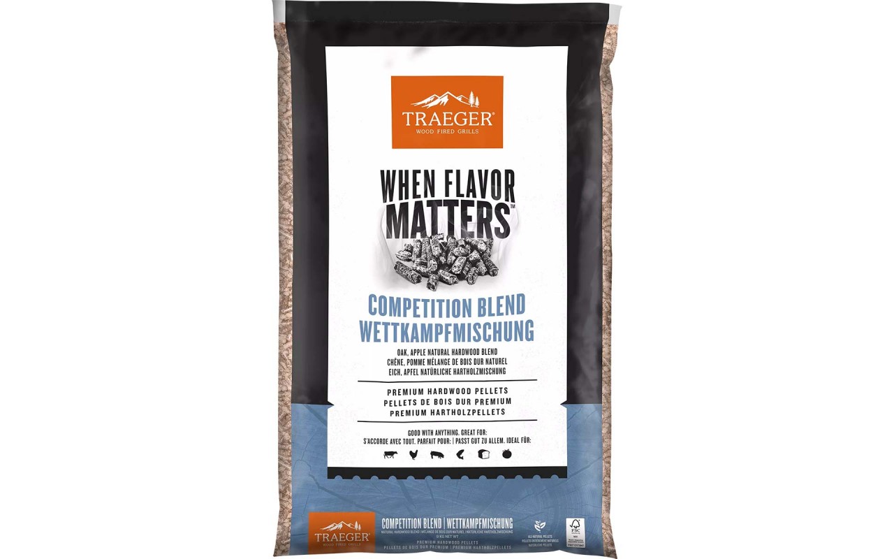 Пеллеты для гриля фирменная смесь Competition Blend 9кг 20л Traeger PEL417