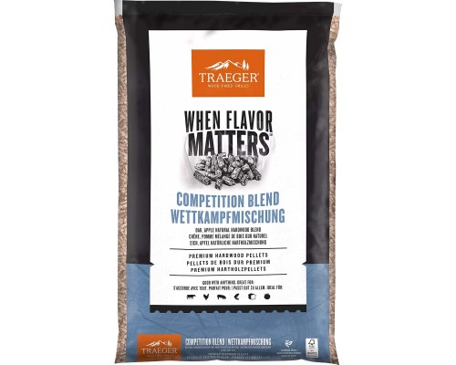 Пеллеты для гриля фирменная смесь Competition Blend 9кг 20л Traeger PEL417
