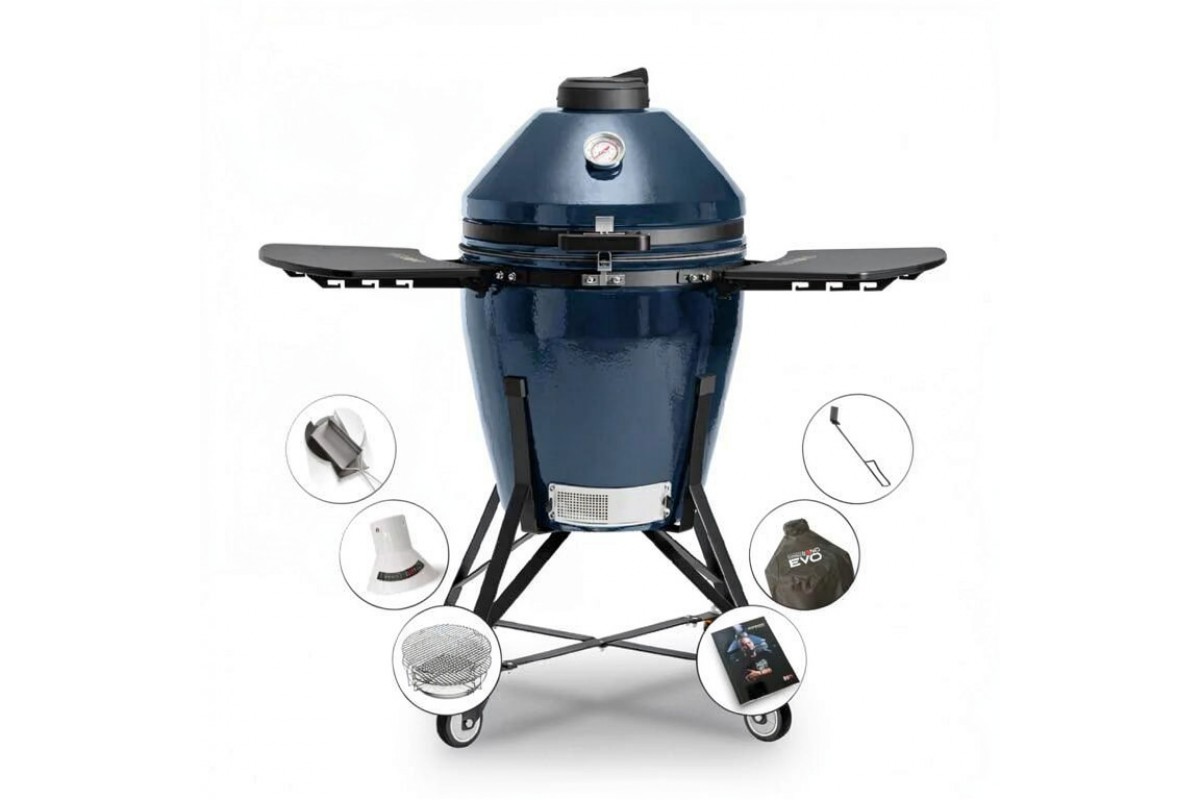 Керамический угольный гриль Kamado Bono EVO Media Navy Blue Ø 56 см EVO22NB