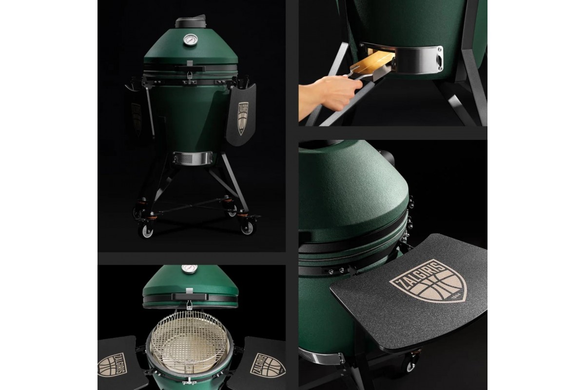 Керамический угольный гриль Kamado Bono EVO Zalgiris Victory Green Matte Ø 56 cм EVO21MG