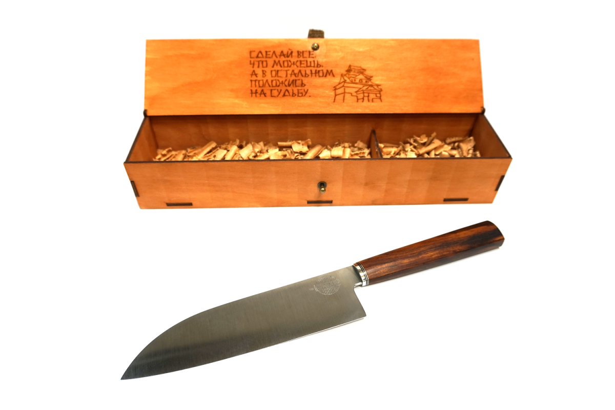 Нож из дамасской стали Santoku M390, 18см GRILLI 77811