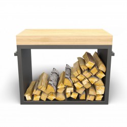 Дровница ТМ AHOS, WOOD - Черное термостойкое покрытие