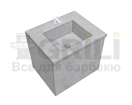 Мийка з бетону одинарна закритого типу