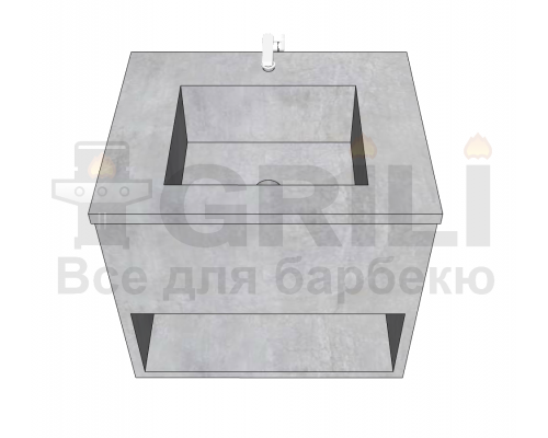 Мийка з бетону одинарна з полицею відкритого типу