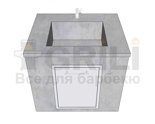 Мийка з бетону одинарна з висувним ящиком