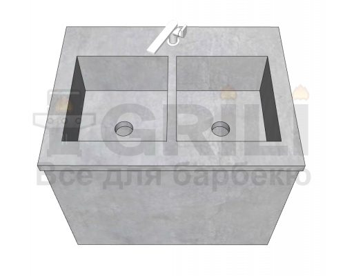 Мийка з бетону подвійна закритого типу