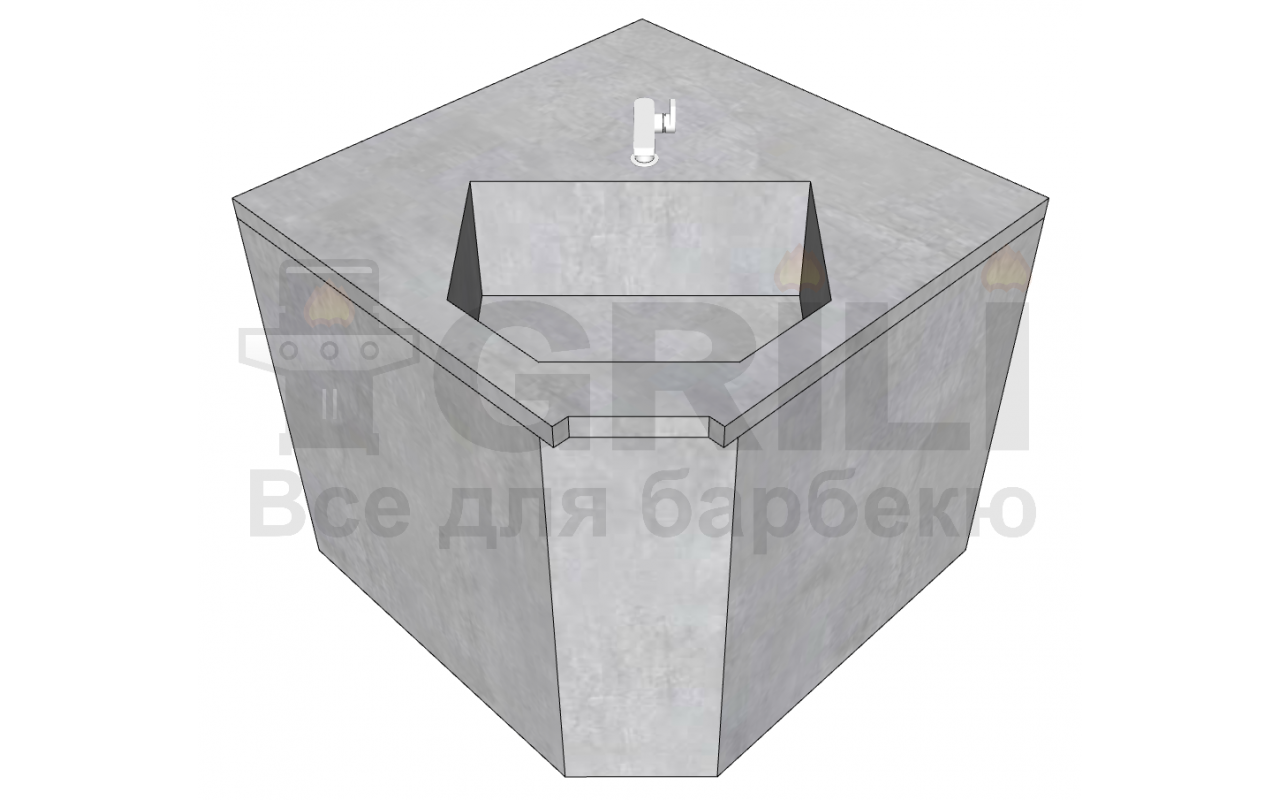 Мойка из бетона угловая 