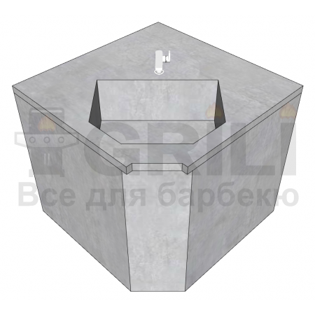 Мойка из бетона угловая 