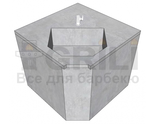 Мийка з бетону кутова