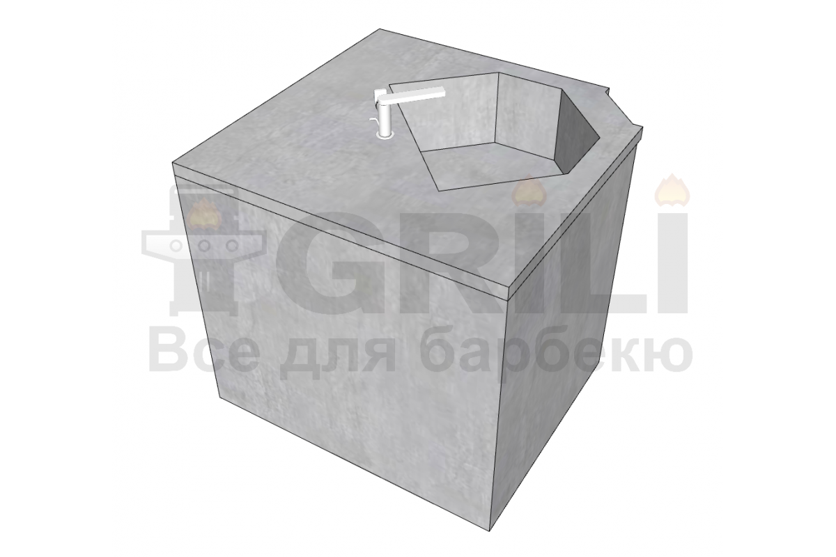Мойка из бетона угловая 