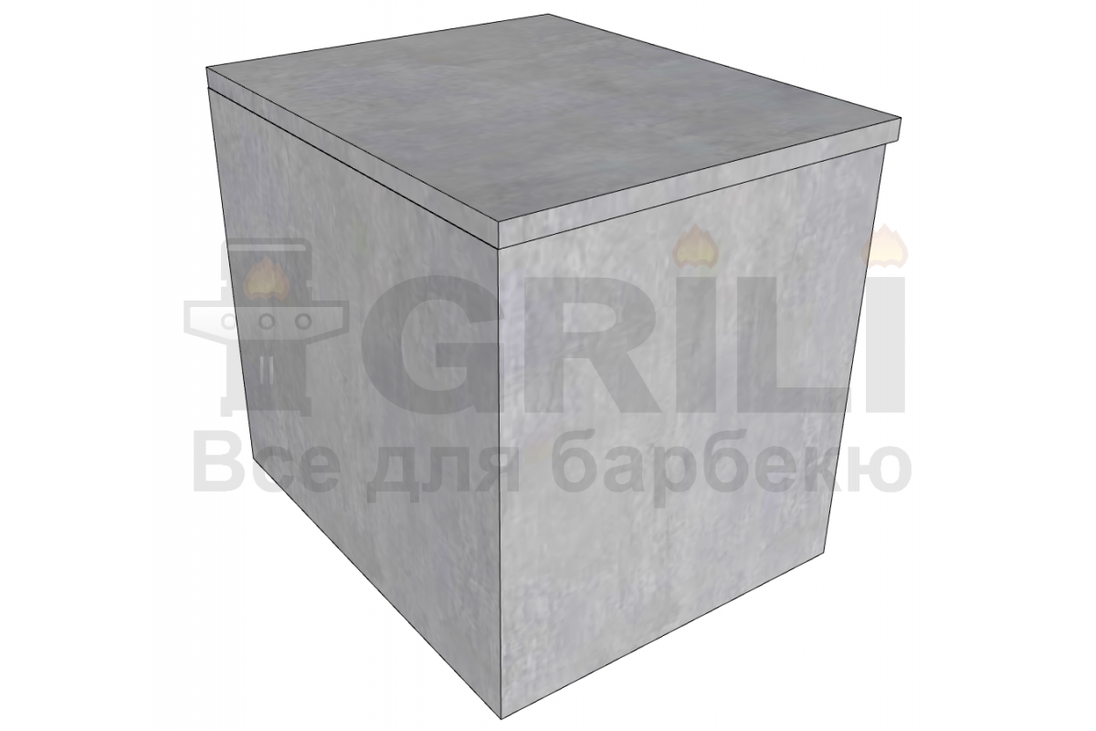 Бетонный кухонный модуль с тремя выдвижными ящиками