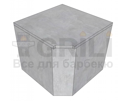 Бетонний кухонний кутовий модуль закритого типу