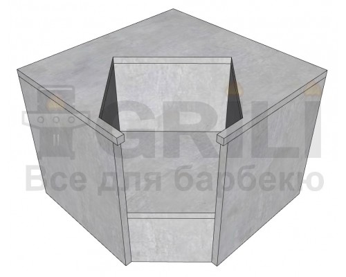 Бетонний кухонний кутовий модуль під вугільний гриль