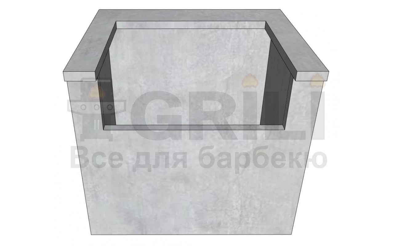 Бетонный кухонный модуль под газовый гриль закрытого типу