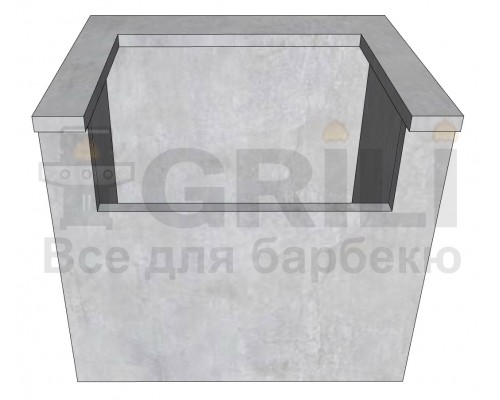 Бетонный кухонный модуль под газовый гриль закрытого типу